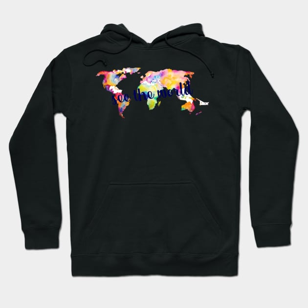 See the World Watercolor Map Hoodie by annmariestowe